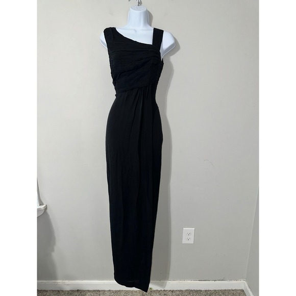 Raoul Black 100% Silk One Shoulder Maxi Dress Formal Evening Gown US 4 UK 8 - Picture 1 of 8